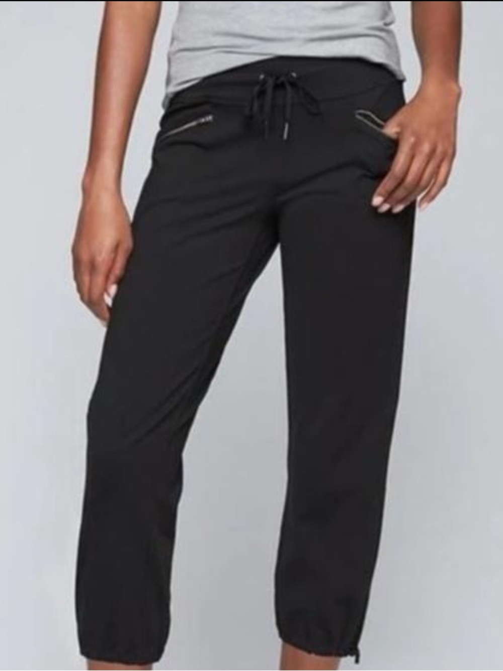 Athleta Trekkie Crop Utility Hiking Pants Black Size 8